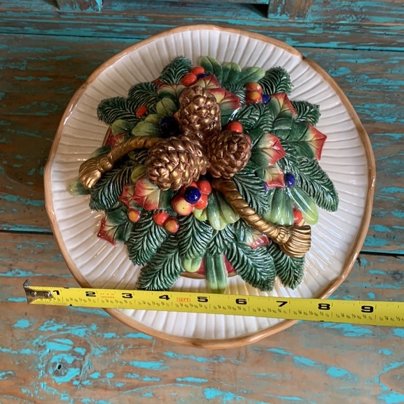 Fitz & Floyd Classics Jolly Ole St. Nick Fruited Bowl With lid Retired - Picture 9 of 10